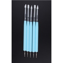 도자기굽기 물레 흙 재료 점토 새로운 6 색 5 개/대 스테인레스 스틸 두 머리 조각 폴리머 및 부드러운 도, 05 F