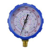 공기압 게이지 좋은 에어컨 매니폴드 고압저압 r134a r404a r22 r410a 밸브가 있는 냉매 압력계 500psi 800psi, 파란색 0-500psi