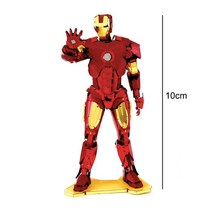 금속 모델 DIY 조립 3D 퍼즐 어벤져스 히어로즈 스파이더맨 아이언맨 캡틴 아메리칸 토르 해머 쉴드 헬멧 장식 슈퍼맨 피규어 장난감, [17] Iron Man 11