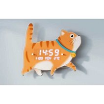 귀여운 캐릭터 벽시계 무소음 인테리어 벽걸이 전자, 13인치 고양이시계 37.5x33cm