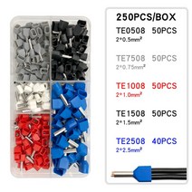 터미널압착기 수동 스트리퍼 이중 와이어 관형 페룰 절연 크림핑 터미널 커넥터 900 개 박스, 1.25PCS