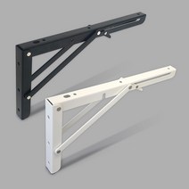 철물의민족 벽고정 접이식 선반대 2P 캠핑카 선반받침대 철제 선반 지지대, 화이트, 300(12인치)-2개입