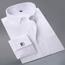 남성 프랑스어 커프스 셔츠 새로운 남성 셔츠 긴 소매 턱시도 남성 브랜드 셔츠 슬림 피트 프렌치 커프 드레스 셔츠