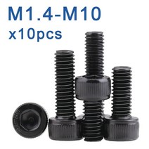 10 개/몫 육각 소켓 컵 헤드 볼트 M2 M2.5 M3 M4 M5 M6 M8 12.9 A2-70 탄소강 Din912, [07] M5, [12] 22mm x10pcs
