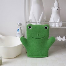 휼니스 오가닉코튼 목욕장갑 개구리 L size 유아 스펀지목욕장갑