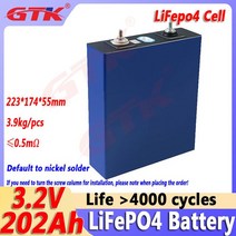 Gtk 3.2V 셀 310AH 280AH liFePO4 리튬 철 인산염 배터리 12V 24V 48V, 04 1pcs 202Ah