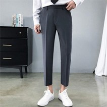 셀러허브(잡화) 남자 슬림핏 스키니 검정색 봄슬랙스 팬츠