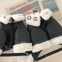 멍픽 강아지옷 밍크퍼 무스탕 겨울옷 S-2XL, 블랙