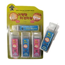 헬스텍코리아 이편한 치간칫솔 이쑤시게 숯첨가 향균 탈취180p, 3개