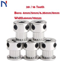 랫풀다운도르레 등운동 파워렉 가정용 3D 프린터 부품 액세서리 GT2 20 Teeth 16 보어 5mm/6.35mm/8mm 타이, 02 16T W6 B6