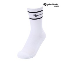 [테일러메이드] 여성 로고 라인 장목 양말 TWASK5604-100, 0FR, WHITE