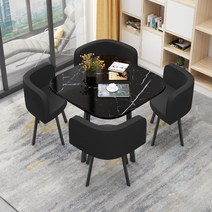 심플 협상 상담 테이블의자 세트 식탁 탕비실 회사 사무실, BJ.어둠의 검은 색