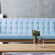 마티노가구 로즈마리 아쿠아 스웨이드 3인용 소파, 스카이블루 앤틱 3인용