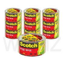 3M 포장용 리필 3650 투명 테이프, 9개입