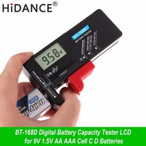 배터리 용량 테스터 HiDANCE BT-168D 휴대용 디지털 LCD 9V 1.5V 전압 AA AAA 셀 C D, 한개옵션0