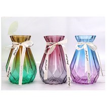 거실 유리 꽃병 투명 꽃 백합 말린 작은 장식, 15특가드릴-그레이