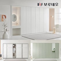[보루네오] 30cm 붙박이장 슬라이딩 여닫이 안방 거실 스타일러 무몰딩 슬라이드 미닫이 8자 9자 10자 11자 12자, 07.파스텔여닫이-코튼블루 30cm