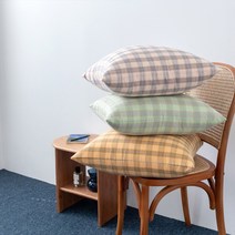 봄바람 어뮤즈 체크 쇼파 쿠션커버 3colors