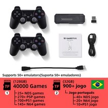 옛날오락기 고전미니오락기비디오 게임 콘솔 TV HD 게임 스틱 4K 256GB 54000 NDS PSP PS1 N64 용 레트로, 한개옵션1, 04 128GB 40900 with BR