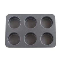 Elesinsoz 6컵 스트레이트 사이드 엣지 잉글리시 머핀 컵케이크 팬 논스틱 우피 파이 에그 프리타타 시나몬 롤 콘브레드 키시 타르트 치즈 케이크 베이킹 틴 트레이 몰드 토스터