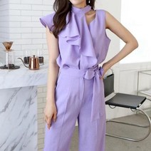 여자 커리어우먼 프릴 민소매 블라우스