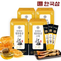 한국삼 정성담은 벌꿀홍삼스틱 30포 실속형, 4box