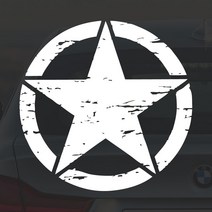 어른킹 JEEP 대형 지프 빈티지 스타 STAR 포인트 컬러 데칼 스티커 자동차 드레스업 익스테리어 방수 시트지, 빈티지 스타(대형) -블랙