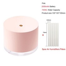 전기 장갑 신발 건조기 베이킹 휴대용 공기 가습기 무선 2000mAh Usb 충전식 디퓨저 쿨 안개 메이커 밤 램프 홈, P8-5LX-핑크, 협력사