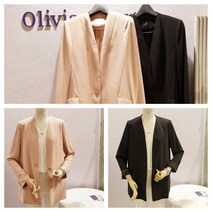 올리비아로렌 모던한 노카라 루즈핏 원버튼 정장 자켓 nc청주점 (세트 팬츠도 판매) vocgaxm3131