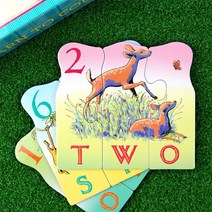 [이부] 애니멀 카운팅 짝맞추기 퍼즐 /3세이상 동물영어 숫자, 상세 설명 참조