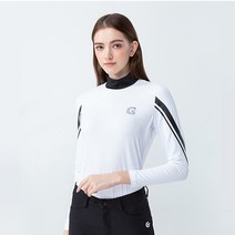 골프웨어 여성용 긴팔 레포츠 유니폼 티셔츠 상의 골프웨어, M, 흰색