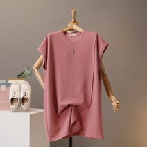 모노시크 시리니 사선 트임 롱 티셔츠_MNTE533