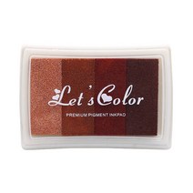 4색 그라데이션 스탬프 도장 잉크 패드, 06. 4색 (브라운)