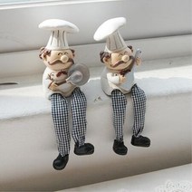 요리사 주방장 앉아있는 인형 장식 2p B/ 까페 카페 까페장식 홈데코