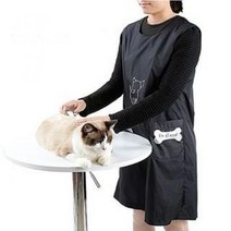 강아지 애견 미용가운 미용사가운 미용훈련사용품 방수앞치마 털박힘방지, L