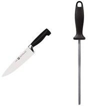 ZWILLING 필렛 나이프 날 길이: 18 cm 좁은 날 녹슬지 않는 특수 스테인리스 스틸/플라스틱 손잡이 별 4개, Kochmesser_Bundle mit Wetzstah