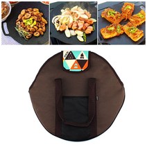 캠핑장 대형 전골팬 가방 그리들냄비 조리도구 캠핑용품 취사용품 글램핑 고기 차박 삼겹살 전골냄비 캠핑 캠핑카 불판 식기 그리들팬 그릴 바베큐 솥뚜껑 화로대 차박텐트, 단품, 단품