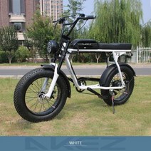 전기자전거 접이식 전기 자전거 레트로 E-BIKE 20*4.0 인치 48V 1500W 18Ah S3RX 전기 자전거 리튬 배터리, 01 WHITE, 02 500W18Ah