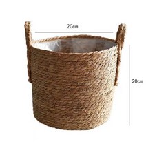 희귀 비싼 다육이 마술 화분 그루트화분 가오갤 콩분 슬릿분 다육이콩분 블루베리 슬릿분북유럽 초대형 밀짚 해초 보관 바구니 꽃 바구니 식물 바구니 짠 바닥 실내, 016 xs