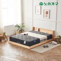 노송가구 편백나무원목 오티 LED 더블침대/NS-포라 독립CL라텍스매트리스포함/편백깔판포함/주문제작가능, 더블침대