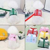 강아지 하네스옷 봄 여름 조끼형 소형견 가슴줄, 블루