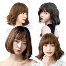 마녀플랜트 앞머리 가발 여자가발 부분 항암 단발 통가발, 02_블레어-밀크브라운, 1개