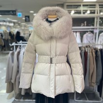 [SOUP] 폭스퍼 후드 벨티드 구스다운 숏 패딩