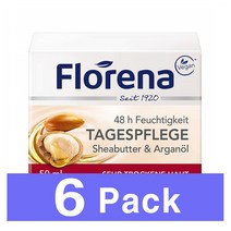 플로레나 데이 크림 48H 쉬아 버터 아르간 오일 비건 Florena Shea Butter 50Ml 6개