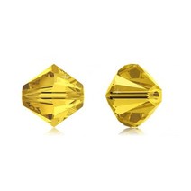 50피스 Adabele 오스트리아 8mm 패싯 바이콘 크리스탈 비즈 라이트 파파라샤 핑크 스와로브스키 크리스탈 Preciosa 5301/5328 SSB830과 호환, Amber