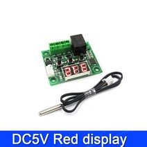 디지털 LCD 미니 실내 실외 온도계 전자 컨트롤러 W1209 DC 5V 12V 열 냉각 온도 조절기 컨트롤 스위치, 03 5V Red