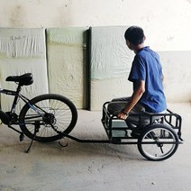 연결수레 구루마 자전거 캐리어 트레일러, 업그레이드+스탠드포함 천증정