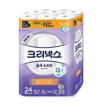 크리넥스 순수소프트 3겹 27M (108mm광폭) 24롤 롤화장지, 1개