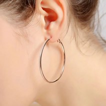 실버 골드 로즈골드 써지컬스틸 원터치 링귀걸이 3cm 4cm 5cm 6cm