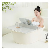 [그린센스] 이동식 간이 반신욕조 반신욕기 마카롱 중형(배수구X)+덮개 세트, 색상선택:아이보리